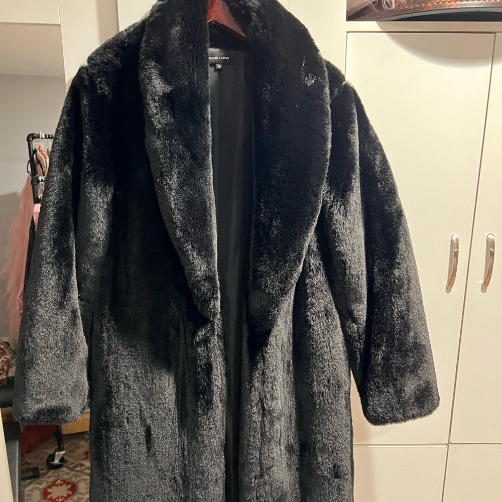 Black fur coat